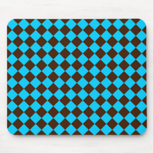 Tapis De Souris Motif à carreaux diamant bleu marron