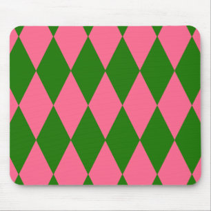 Tapis De Souris Motif à carreaux Harlequin vert rose