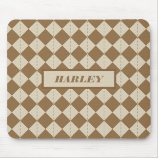 Tapis De Souris Motif à carreaux marron vintage