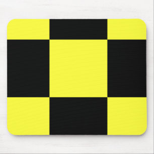 Tapis De Souris Motif à carreaux noir et jaune