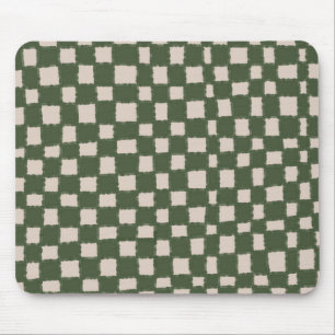 Tapis De Souris Motif à carreaux vert et gris élégant