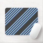 Tapis De Souris Motif à cinq bandes bleu et charbon (Avec souris)