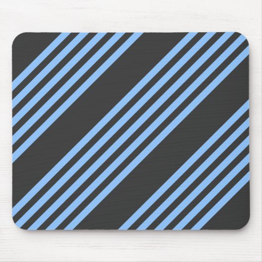 Tapis De Souris Motif à cinq bandes bleu et charbon (Devant)