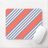 Tapis De Souris Motif à cinq bandes bleu-gris avec corail vivant (Avec souris)