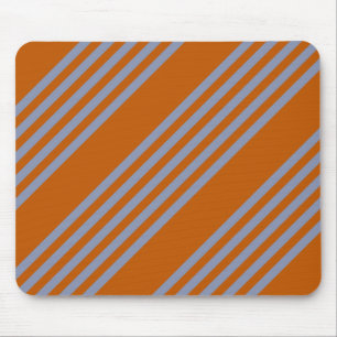 Tapis De Souris Motif à cinq bandes bleu-gris et orange brûlé