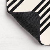 Tapis De Souris Motif à cinq bandes noir et beige (Coin)