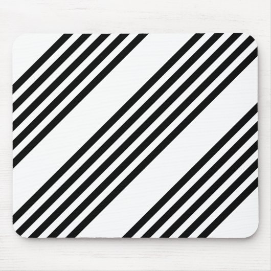 Tapis De Souris Motif à cinq bandes noir et blanc (Devant)