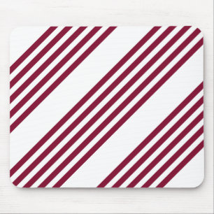 Tapis De Souris Motif à cinq bandes rouge et blanc bordeaux