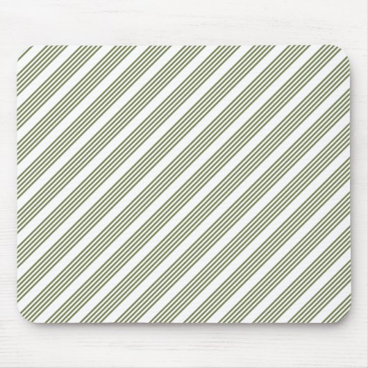 Tapis De Souris Motif à cinq bandes vert et blanc olive (Devant)