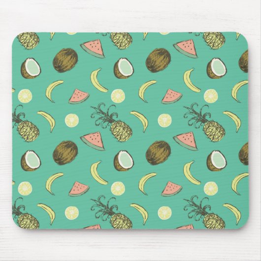 Tapis De Souris Motif à doodle de fruits tropicaux (Devant)