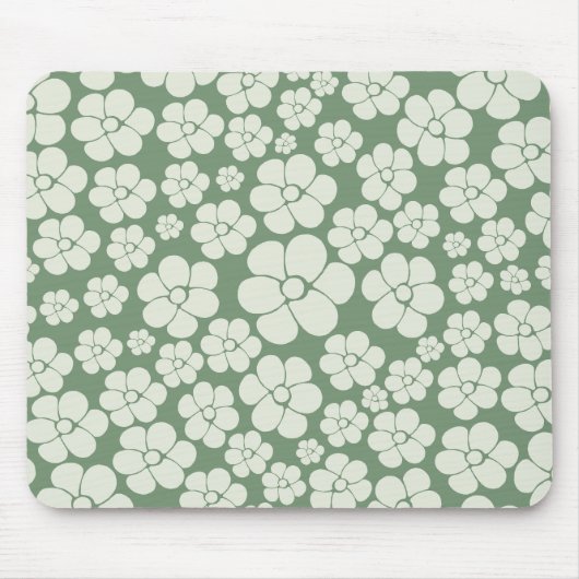 Tapis De Souris Motif à fleurs - Vert (Devant)