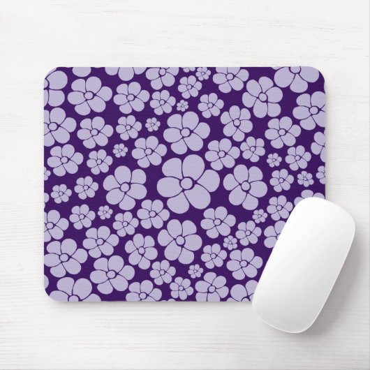 Tapis De Souris Motif à fleurs - violet (Avec souris)