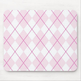 Tapis De Souris Motif à motifs de losanges rose et blanc