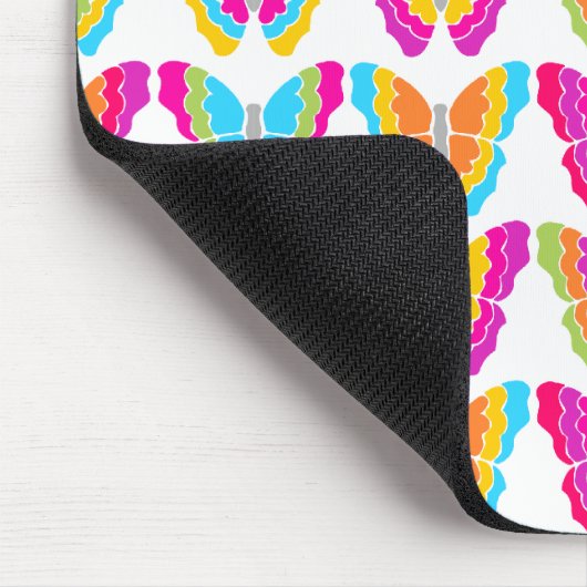 Tapis De Souris Motif à papillon arc-en-ciel mignon (Coin)