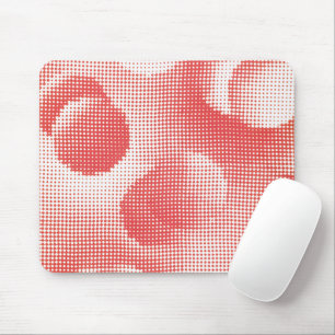 Tapis De Souris Motif à points de trame de style Pop Art rouge vin