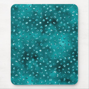 Tapis De Souris Motif à pois pailletés ombrés sarcelle Glam