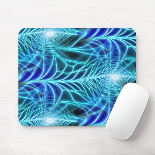 Tapis De Souris Motif à répétition électrique bleu brillant (Avec souris)