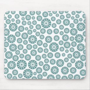 Tapis De Souris Motif à roues étoilées - Ocean Green on White