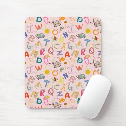 TAPIS DE SOURIS MOTIF ABCD (Avec souris)