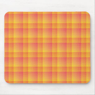 Tapis De Souris Motif Abstrait à Damier Rouge Jaune