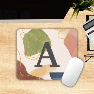 Tapis De Souris Motif Abstrait de Boho Monogrammed Mousepad