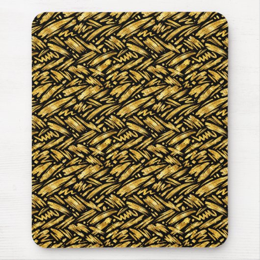 Tapis De Souris Motif abstrait de feuille d'or (Devant)