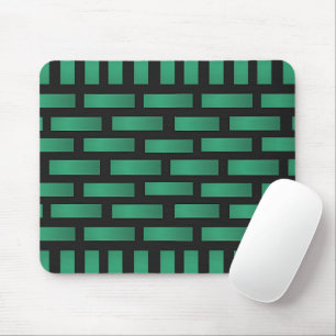 Tapis De Souris Motif Abstrait en brique noire verte avec rectangl