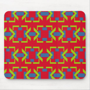 Tapis De Souris Motif Abstrait Flèche bleue et verte sur Rouge