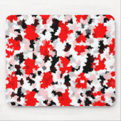 Tapis De Souris Motif Abstrait irrégulier Rouge noir blanc (Devant)