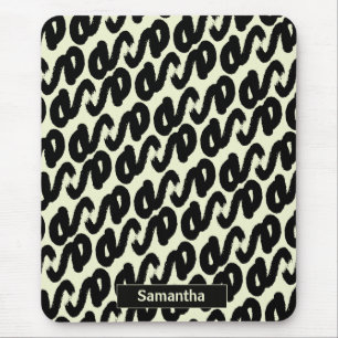 Tapis De Souris motif abstrait monochrome en monogramme