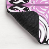 Tapis De Souris Motif Abstrait rose noir blanc (Coin)