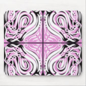 Tapis De Souris Motif Abstrait rose noir blanc (Devant)