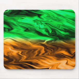 Tapis De Souris motif Abstrait tacheté en vert orange
