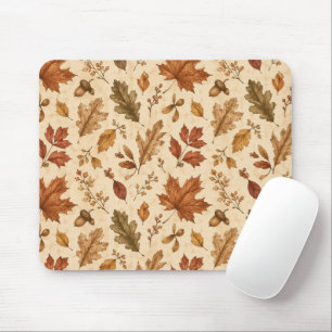 Tapis De Souris Motif aquarelle de feuilles d'automne