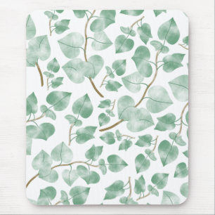 Tapis De Souris Motif aquarelle de feuilles vert sauge minimal