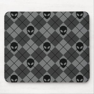 Tapis De Souris Motif Argyle Alien Noir et Gris
