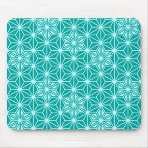 Tapis De Souris Motif Asanoha japonais - turquoise