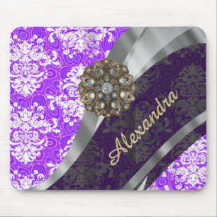 Tapis De Souris Motif assez girly personnalisé de damassé de