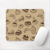 Tapis De Souris Motif avec des gâteaux, des desserts et la (Avec souris)