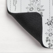 Tapis De Souris Motif baroque floral avec bordure grise (Coin)