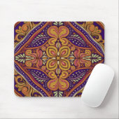 Tapis De Souris Motif Batik Jaune Bleu (Avec souris)