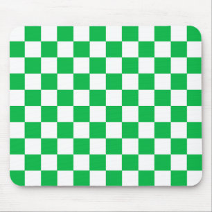 Tapis De Souris Motif blanc À damiers blanc vert