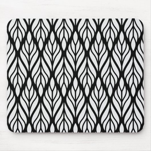 Tapis De Souris Motif blanc de feuille de personnaliser (Devant)