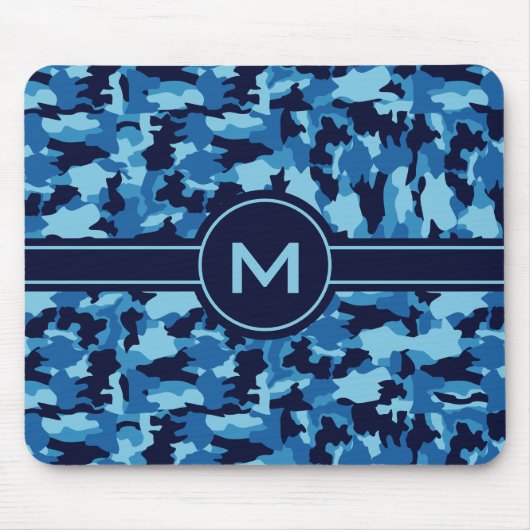 Tapis De Souris Motif bleu de camouflage d'armée (Devant)