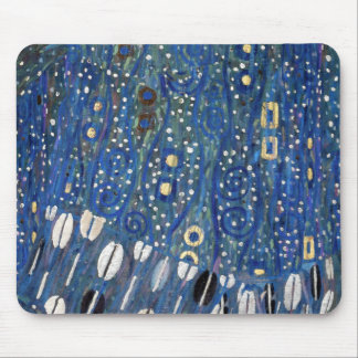 Tapis De Souris Motif bleu de Gustav Klimt d'or de Nouveau d'art