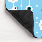 Tapis De Souris motif bleu d'oiseau et de fleurs (Coin)