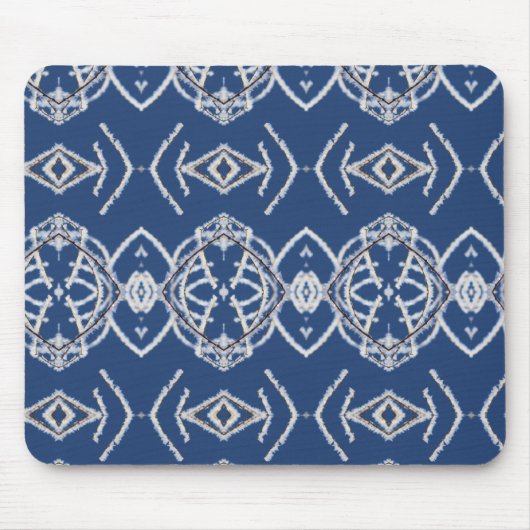 Tapis De Souris Motif Bleu et Blanche Formes de neige (Devant)