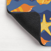 Tapis De Souris Motif bleu et orange de coquillage (Coin)
