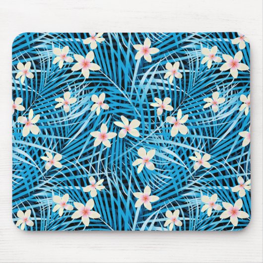 Tapis De Souris Motif bleu Feuille (Devant)