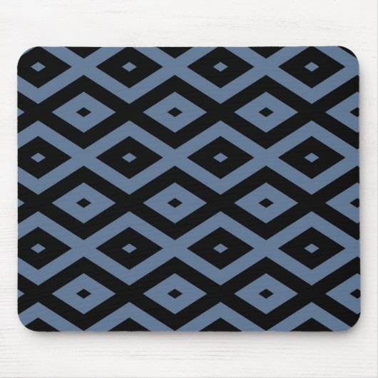 Tapis De Souris Motif bleu gris et noir diamant (Devant)